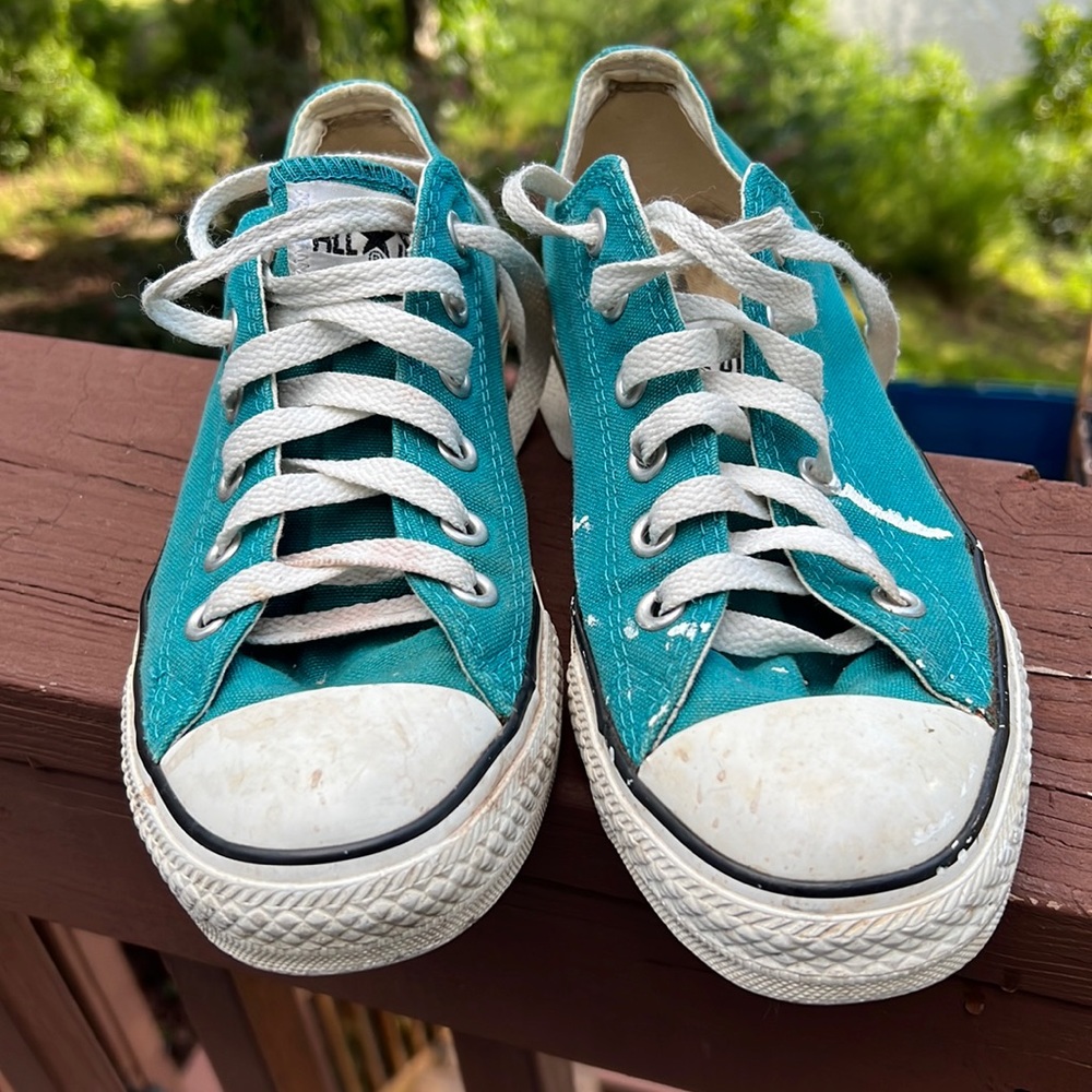 Teal Converse sneakers